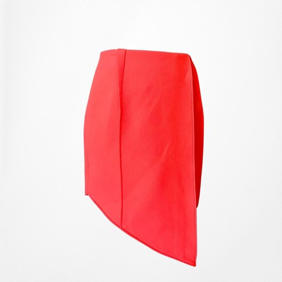 Finders Keepers Neon Pink High Waisted Asymmetric Mini Bodycon Skirt Size XS/S - Picture 5 of 7